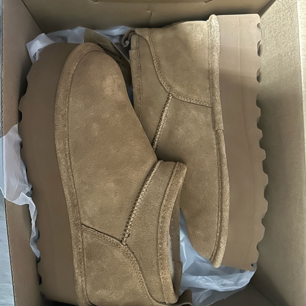 BearPaw Brown Ankle Booties - Picture 2 of 9